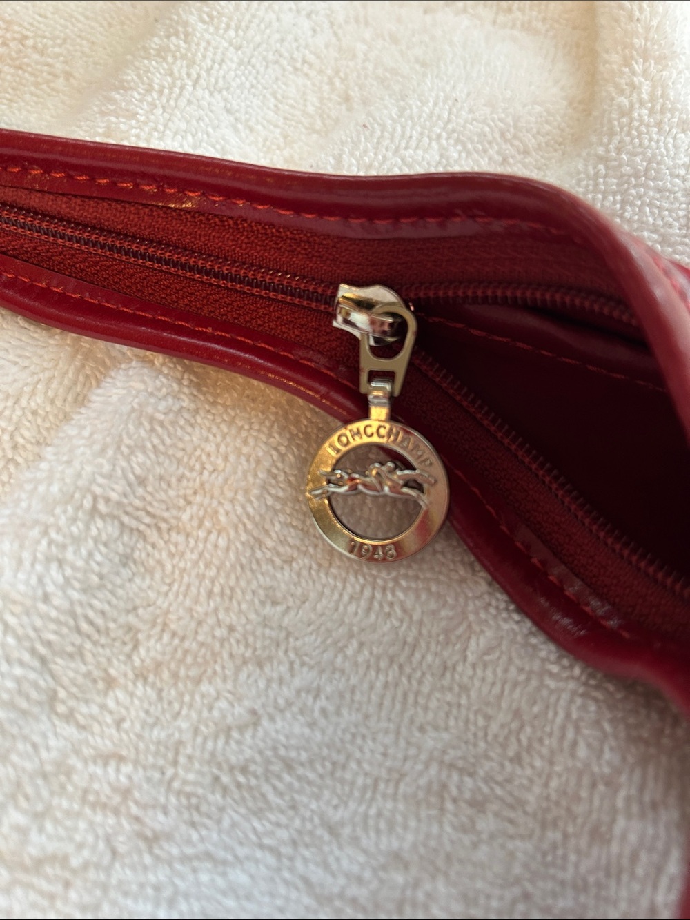 Rare Longchamp Red Shoulder Bag - Picture 2 of 6